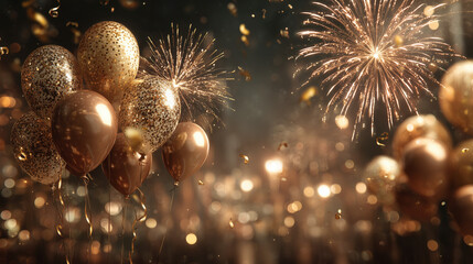 Gold ballon celebration 