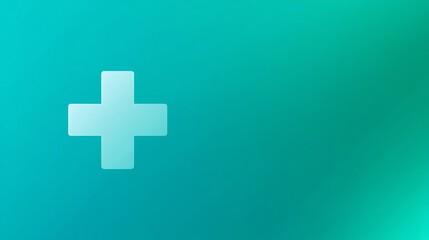 Obraz premium Ultra-smooth mint-teal gradient with sanitary medical-clean aesthetic, offering generous right-side empty space ideal for healthcare infographics, wellness presentations, and clinical data layouts