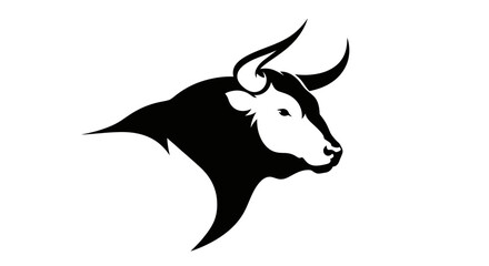 Striking monochrome vector illustration of a bull's head conveying strength