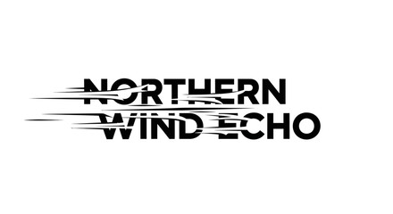 Striking typographic design: Northern Wind Echo with wind effect for logo templates