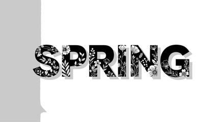 Floral spring season typography with natural elements and decorative blossoms design © Anisah