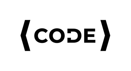 Minimalist representation of coding with simple typography and bracket symbol design