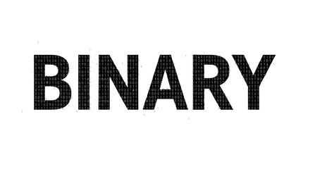 Binary code representation with black letters filled with ones and zeros technology and data concept