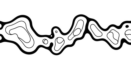 Abstract line art pattern featuring flowing organic shapes in a monochrome palette