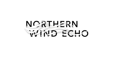 Minimalistic logo concept featuring the text northern wind echo, creating a visual breeze effect