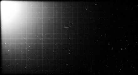Black and white grid overlay with dust and light leak effect image