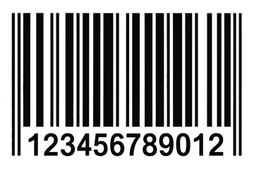 Barcode ean-13 numeric illustration, simple fake product code vector ideal for retail labeling, scanning examples, packaging concepts, inventory graphics, and commercial identification layouts.