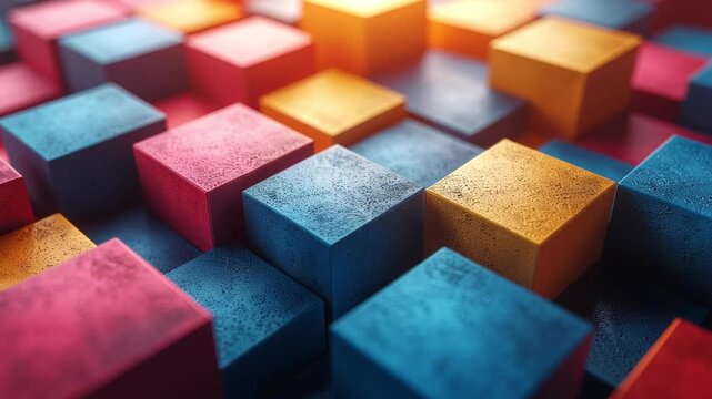 Stylish 3D Cube Movement Back and Forth in Seamless Animation Design