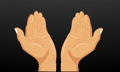 simple design of praying palms