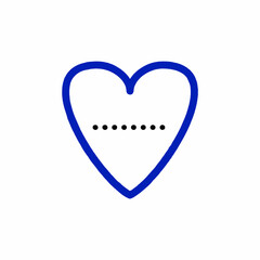 Blue heart outline with seven black dots inside on a white background simple graphic design art