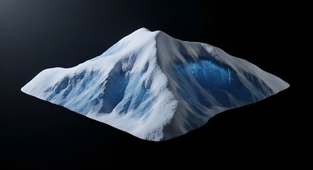 Obraz premium Striking close-up view of a digital render of a snow-covered mountain landscape