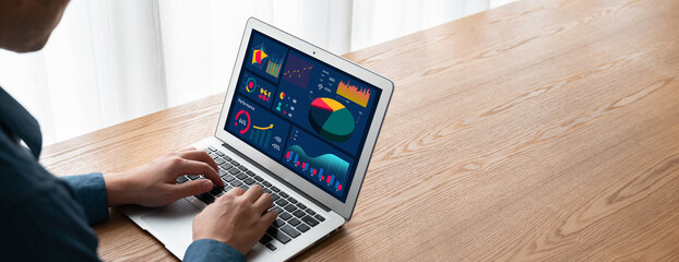 Business data dashboard provide modish business intelligence analytic for marketing strategy...