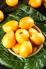 Fresh Yunnan Loquats in Bamboo Basket - Sweet Alpine Fruit from Panzhihua China
