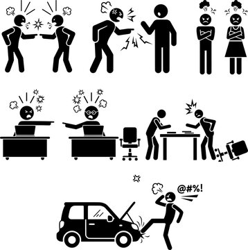 Verbal Argument and Conflict Pictogram Set