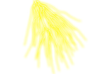 Glowing Yellow Lightning Veins Illustration with Branching Energy Effect