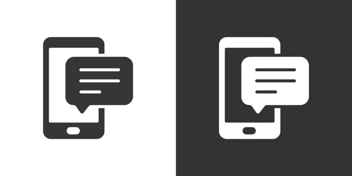 Message on Mobile icon. Solid glyph series icon