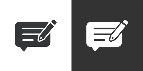 Write a Review icon. Solid glyph series icon