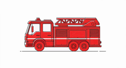 Simple Fire Truck Vector Illustration