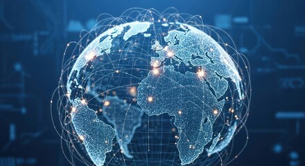 Global connectivity and digital network illustration, representing modern communication and