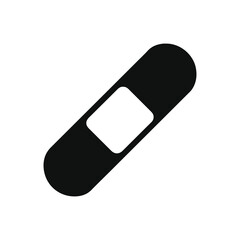 Bandage strip silhouette icon, medical adhesive band-aid vector