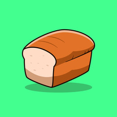 White Bread Illustration. Delicious White Bread Icon Vector