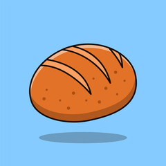 Delicious Milk Bun Illustration. Icon Bread Vector.