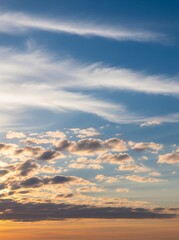 Obraz premium Clouds deep orange light on the sky sunset