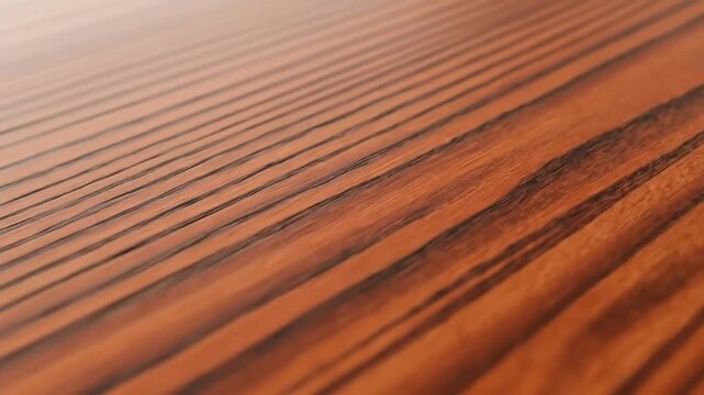Smooth rosewood surface grain patterns, close-up texture background with light reflections and
