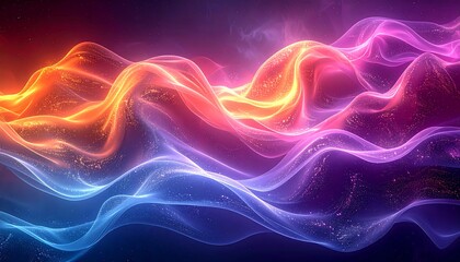 Fototapeta premium Abstract flowing waves of vibrant, neon-colored energy