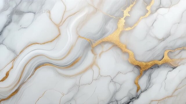 Marble Texture Gold Veins Abstract Luxury Background, White and Gold