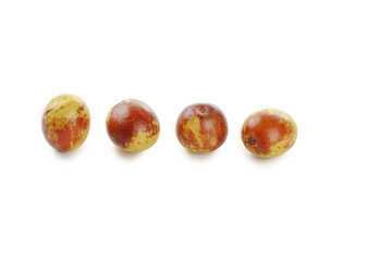 Fresh Red Jujube Dates from Shaanxi China Winter Harvest Sweet Crisp Fruit on White Background