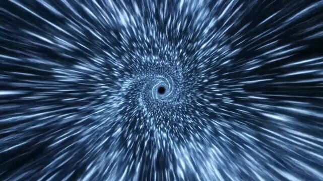Hyperspace light streaks converging toward singularity