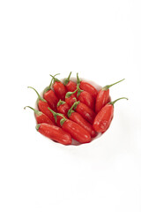 Fresh Red Goji Berries Wolfberries from Ningxia China in White Bowl on White Background