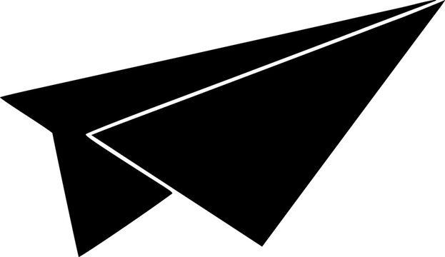 Silhouette of paper airplane flying in the sky symbolizing dream, goal, and success concept