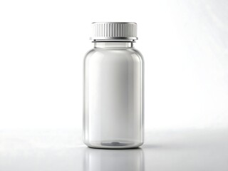 Clear plastic bottle isolated on white background mockup