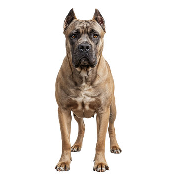 Majestic cane corso dog standing proudly isolated on transparent background