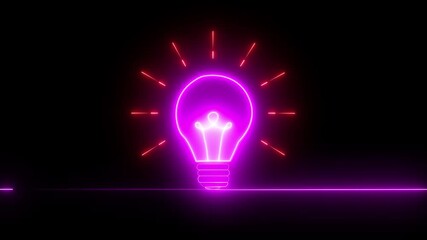 Vertical banner of glowing neon line light bulb icon isolated on black background technology energy concept technology energy concept Energy idea bright bulb. invention, isolated  - Powered by Adobe