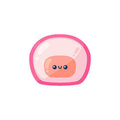 Cute Pink Mochi Japanese Sweet Snack Food Illustration