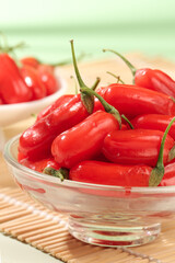 Fresh Red Goji Berries Wolfberries from Ningxia China in Glass Bowl Healthy Superfruit Organic Food