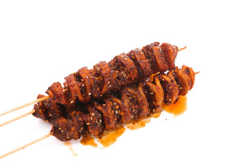 Handmade Gluten Roasted Meat Skewers Traditional Henan Style Homemade Barbecue with Sesame Seeds