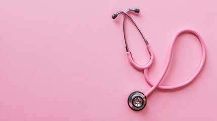 Fototapeta premium Pink Stethoscope on Soft Pink Background for Health and Medicine
