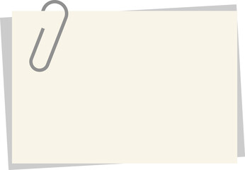 Two Small Blank Memo Papers with Silver Paper Clip - SVG Vector Illustration
