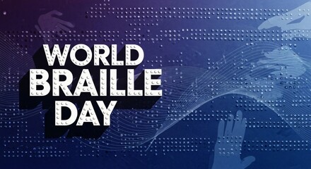 World Braille Day Illustration Celebrating Tactile Reading Accessibility for Visually Impaired People