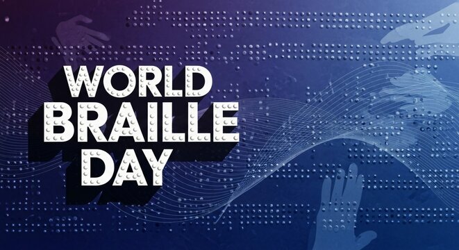 World Braille Day Illustration Celebrating Tactile Reading Accessibility for Visually Impaired People - Powered by Adobe