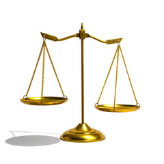Brass Balance Scale with Heavier Right Pan Representing Justice, Ethical Weighing, and Legal Symbolism for Editorial Use