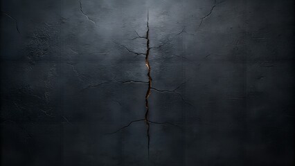 Cracked Concrete Surface with Glow – Dramatic and Textured Background, Artistic Visual, Dark Symmetry Depth