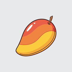 Isolated mango fruit vector design featuring tropical fruit in orange and yellow perfect for healthy eating concept market store logo juice packaging design template