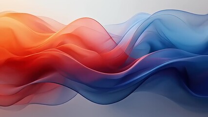 An elegant display of abstract fluid dynamics where warm red and cool blue colors intertwine in smooth, continuous ethereal waves - Powered by Adobe
