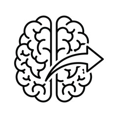 Brain with arrow pointing to the right isolated on © DesignerHannan
