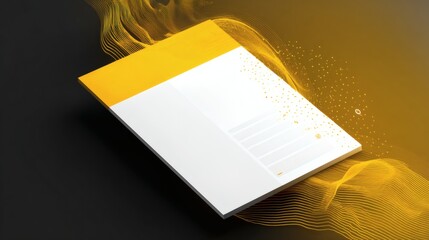 Modern Yellow and Black Stationery Design with Gradient Effects